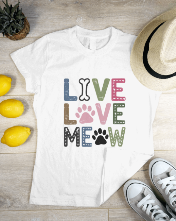 Live, Love, Meow T-Shirt